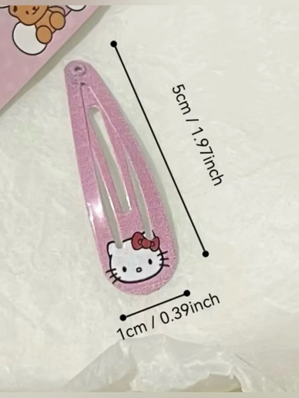 NWT-Sanrio Hello Kitty 4-Piece Pink Print Metal Hair Pins Set